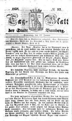 Tag-Blatt der Stadt Bamberg (Bamberger Tagblatt) Sonntag 17. Januar 1858