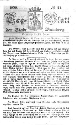 Tag-Blatt der Stadt Bamberg (Bamberger Tagblatt) Sonntag 24. Januar 1858