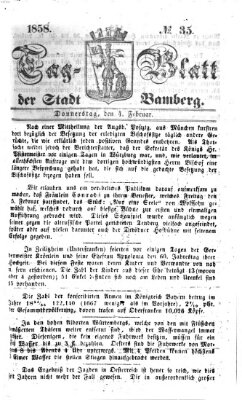 Tag-Blatt der Stadt Bamberg (Bamberger Tagblatt) Donnerstag 4. Februar 1858