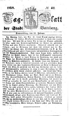 Tag-Blatt der Stadt Bamberg (Bamberger Tagblatt) Donnerstag 11. Februar 1858