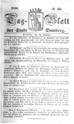 Tag-Blatt der Stadt Bamberg (Bamberger Tagblatt) Freitag 19. Februar 1858