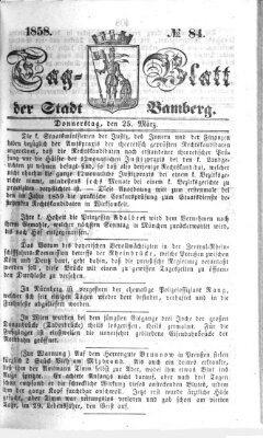 Tag-Blatt der Stadt Bamberg (Bamberger Tagblatt) Donnerstag 25. März 1858