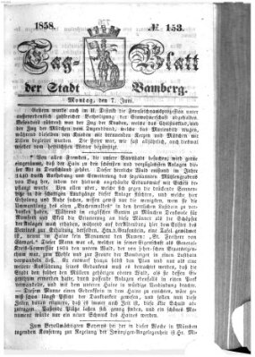 Tag-Blatt der Stadt Bamberg (Bamberger Tagblatt) Montag 7. Juni 1858