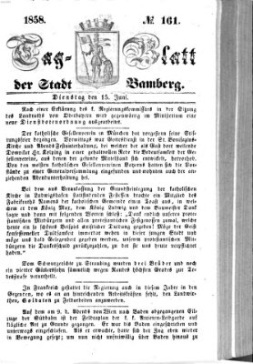 Tag-Blatt der Stadt Bamberg (Bamberger Tagblatt) Dienstag 15. Juni 1858