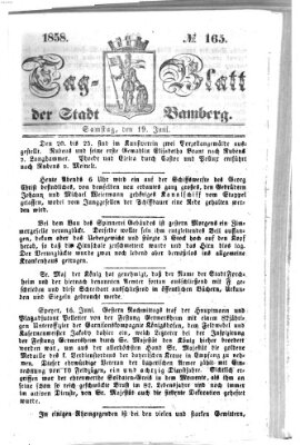 Tag-Blatt der Stadt Bamberg (Bamberger Tagblatt) Samstag 19. Juni 1858