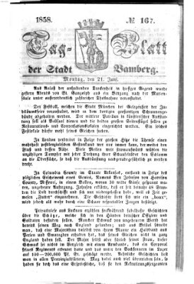 Tag-Blatt der Stadt Bamberg (Bamberger Tagblatt) Montag 21. Juni 1858