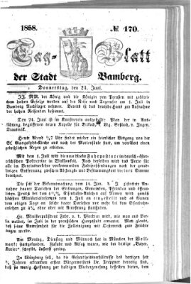 Tag-Blatt der Stadt Bamberg (Bamberger Tagblatt) Donnerstag 24. Juni 1858