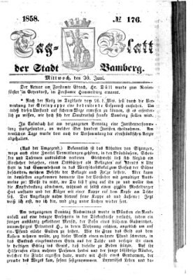 Tag-Blatt der Stadt Bamberg (Bamberger Tagblatt) Mittwoch 30. Juni 1858