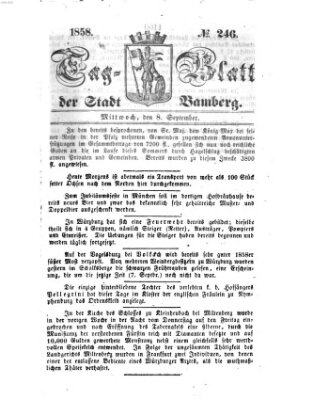 Tag-Blatt der Stadt Bamberg (Bamberger Tagblatt) Mittwoch 8. September 1858