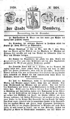 Tag-Blatt der Stadt Bamberg (Bamberger Tagblatt) Donnerstag 30. September 1858