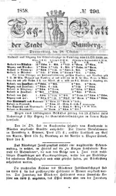 Tag-Blatt der Stadt Bamberg (Bamberger Tagblatt) Donnerstag 28. Oktober 1858