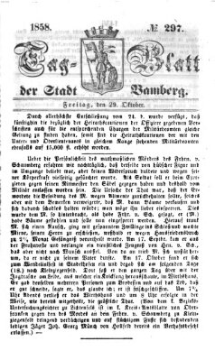 Tag-Blatt der Stadt Bamberg (Bamberger Tagblatt) Freitag 29. Oktober 1858