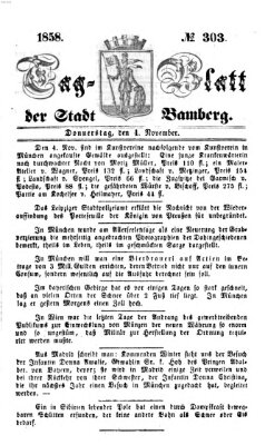 Tag-Blatt der Stadt Bamberg (Bamberger Tagblatt) Donnerstag 4. November 1858