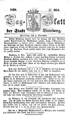 Tag-Blatt der Stadt Bamberg (Bamberger Tagblatt) Freitag 5. November 1858