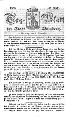 Tag-Blatt der Stadt Bamberg (Bamberger Tagblatt) Montag 8. November 1858