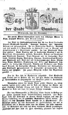 Tag-Blatt der Stadt Bamberg (Bamberger Tagblatt) Mittwoch 24. November 1858