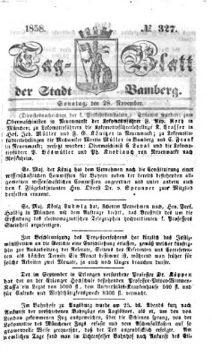 Tag-Blatt der Stadt Bamberg (Bamberger Tagblatt) Sonntag 28. November 1858