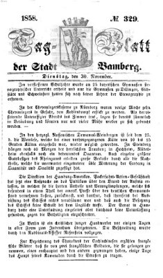 Tag-Blatt der Stadt Bamberg (Bamberger Tagblatt) Dienstag 30. November 1858