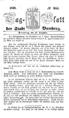 Tag-Blatt der Stadt Bamberg (Bamberger Tagblatt) Dienstag 28. Dezember 1858