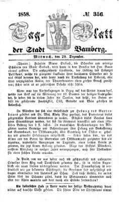 Tag-Blatt der Stadt Bamberg (Bamberger Tagblatt) Mittwoch 29. Dezember 1858