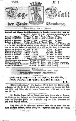 Tag-Blatt der Stadt Bamberg (Bamberger Tagblatt) Samstag 1. Januar 1859