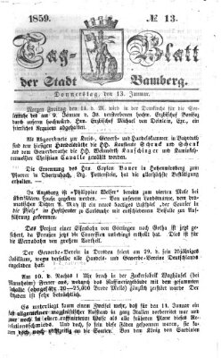 Tag-Blatt der Stadt Bamberg (Bamberger Tagblatt) Donnerstag 13. Januar 1859