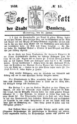 Tag-Blatt der Stadt Bamberg (Bamberger Tagblatt) Samstag 15. Januar 1859