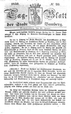 Tag-Blatt der Stadt Bamberg (Bamberger Tagblatt) Donnerstag 20. Januar 1859