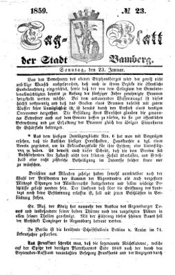 Tag-Blatt der Stadt Bamberg (Bamberger Tagblatt) Sonntag 23. Januar 1859