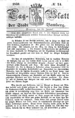 Tag-Blatt der Stadt Bamberg (Bamberger Tagblatt) Montag 24. Januar 1859