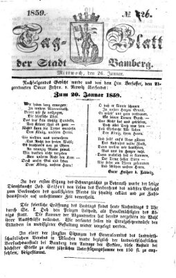 Tag-Blatt der Stadt Bamberg (Bamberger Tagblatt) Mittwoch 26. Januar 1859