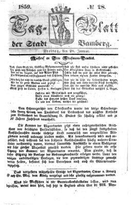 Tag-Blatt der Stadt Bamberg (Bamberger Tagblatt) Freitag 28. Januar 1859