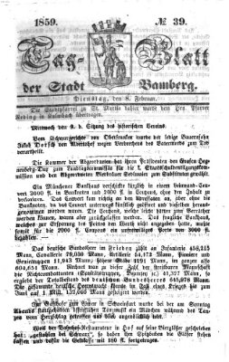 Tag-Blatt der Stadt Bamberg (Bamberger Tagblatt) Dienstag 8. Februar 1859