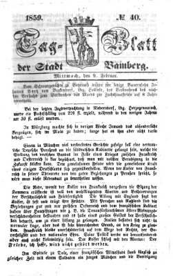 Tag-Blatt der Stadt Bamberg (Bamberger Tagblatt) Mittwoch 9. Februar 1859