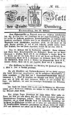 Tag-Blatt der Stadt Bamberg (Bamberger Tagblatt) Donnerstag 10. Februar 1859