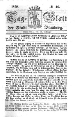 Tag-Blatt der Stadt Bamberg (Bamberger Tagblatt) Dienstag 15. Februar 1859