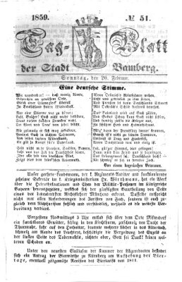 Tag-Blatt der Stadt Bamberg (Bamberger Tagblatt) Sonntag 20. Februar 1859