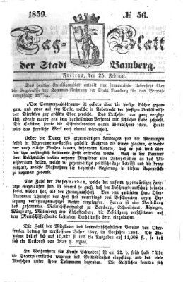 Tag-Blatt der Stadt Bamberg (Bamberger Tagblatt) Freitag 25. Februar 1859