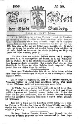 Tag-Blatt der Stadt Bamberg (Bamberger Tagblatt) Sonntag 27. Februar 1859