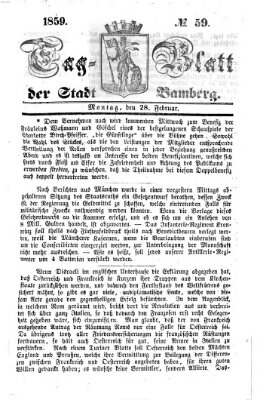 Tag-Blatt der Stadt Bamberg (Bamberger Tagblatt) Montag 28. Februar 1859