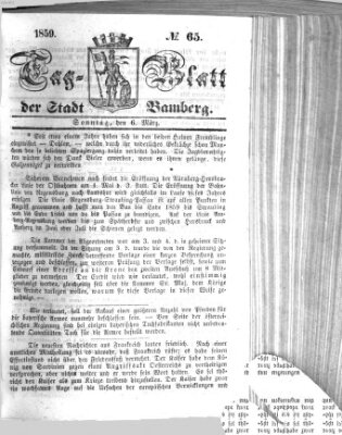 Tag-Blatt der Stadt Bamberg (Bamberger Tagblatt) Sonntag 6. März 1859