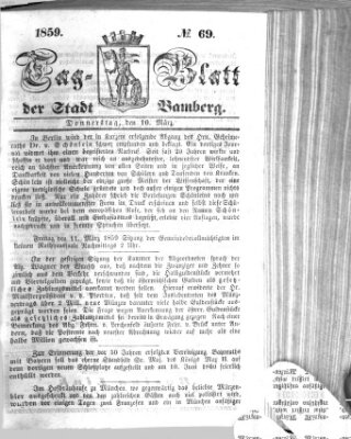 Tag-Blatt der Stadt Bamberg (Bamberger Tagblatt) Donnerstag 10. März 1859