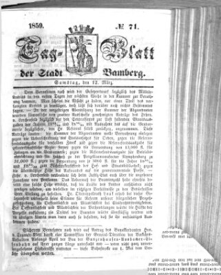 Tag-Blatt der Stadt Bamberg (Bamberger Tagblatt) Samstag 12. März 1859