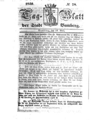 Tag-Blatt der Stadt Bamberg (Bamberger Tagblatt) Samstag 19. März 1859