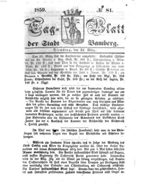 Tag-Blatt der Stadt Bamberg (Bamberger Tagblatt) Dienstag 22. März 1859