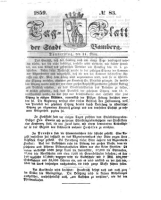 Tag-Blatt der Stadt Bamberg (Bamberger Tagblatt) Donnerstag 24. März 1859