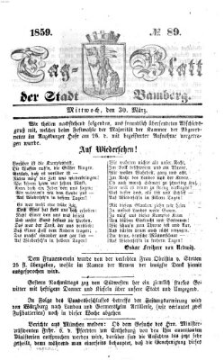 Tag-Blatt der Stadt Bamberg (Bamberger Tagblatt) Mittwoch 30. März 1859