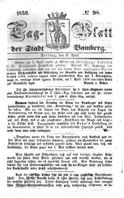 Tag-Blatt der Stadt Bamberg (Bamberger Tagblatt) Freitag 8. April 1859