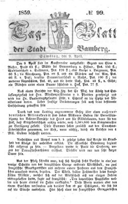 Tag-Blatt der Stadt Bamberg (Bamberger Tagblatt) Samstag 9. April 1859