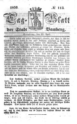 Tag-Blatt der Stadt Bamberg (Bamberger Tagblatt) Samstag 23. April 1859